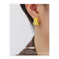 Fashion Simple Temperament Inlaid C-Shaped Earrings Jewelry